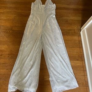 White sequin jumpsuit